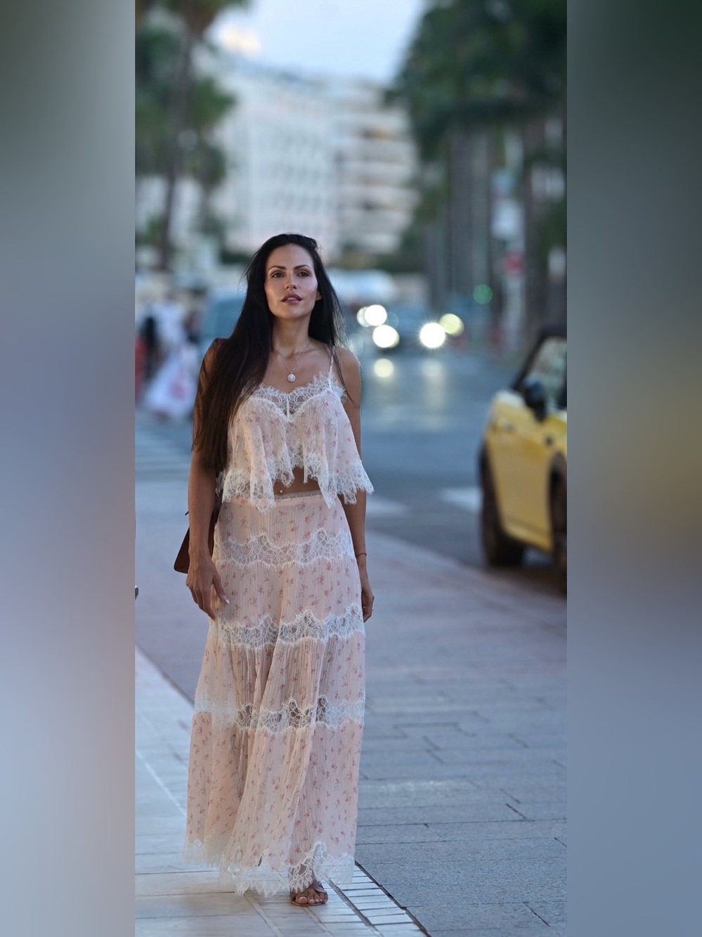 Pink Lace Maxi skirt and crop
Top set Like New